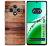 Tumundosmartphone Funda Silicona para Oppo Reno 12FS 4G / 12 FS 5G diseño Madera 02 Dibujos