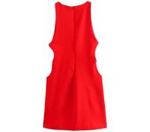 Solid Colour Dresses Women Strapless Halter Short 2024 Summer New Elegant Party Dresses Red Mini Dresses