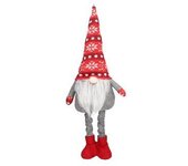 Gnomo de Navidad LED de pie "Kazbo" (2xCR2032 incluidas) IP20 Ø20x5072cm fabricado en plástico y poliéster color rojo y gris