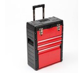 DOGHER 051-008 TROLLEY INTEGRAL 410X265X550MM 2C+1ARCON , trolley metálica compacta, incluye 2 cajones y 1 arcón abatile de gran capacidad con asa trasera telescópica desmontable, incluye doble cierre de seguridad metálico