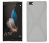 Tumundosmartphone Funda Gel Tpu Huawei P8 Lite X Line Color Blanca
