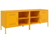 Mueble TV combinadoMuebles para TV 2 piezas acero amarillo mostaza 68x39x50,5 cm
