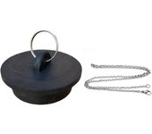 Tapón de Fregadero de Goma con Bloqueo de Agua - Anillo para Colgar - Ajustado para Cocina - Baño - Bañera - Fregadero de Baño - Negro