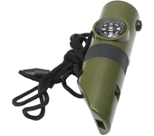 7 in 1 Jungle Survival Whistle Hiking Whistle Compass Mirror Flashlight Magnifier LED Light Thermometer Storage Compass Tool