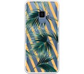 Funda compatible con Samsung Galaxy S9 - Hojas palmera rayas diagonales
