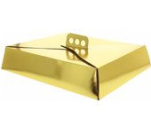 MONOUSO | Caja Cartón Oro Tarta Rectangular 19x25x8cm (50 Uds)