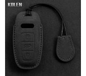 Car Remote Key Case Cover Shell For Audi A3 A4 B9 A6 C8 A7 S7 4K A8 D5 S8 Q7 Q8 SQ8 E-tron Leather Protected Fob Bag Accessories