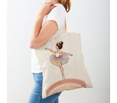 Cartoon Ballet Girl Printed Shoulder Bag Women Cute Supermarket Shopper Shopping Bags Ladies Eco Casual Tote Bag Canvas Handbags