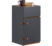 Mesa Estrecha Auxiliar Mesita de Noche con 1 Puerta y 1 Cajón Mesita para Salón Comedor Dormitorio Gris 30 x 30 x 56 cm FBT146-DG SoBuy ES