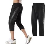 Men Training Cropped Pants Quick Dry Prints Bodybuilding Pants Patchwork Fitness 7 Points Pant Man Running Sweatpant