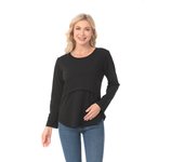 New Maternity Clothes Womens LongSleeve Crew Neck Solid Color Nursed Tops Casual T Shirt For Breastfeeding