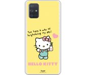 Funda original compatible con Samsung Galaxy A71 - Hello Kitty fondo amarillo