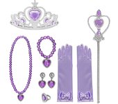 New Girls Elsa Anna Accessory For Cinderella Princess Cosplay Dresses Bowknot Gloves Crown Wand Neacklace Bracelet