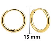 Gold Color 18K Round Circle Stainless Steel Huggies for Women Men Small Solid Ring Hoop Cartilage Piercing Earring 6 Sizes