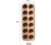 Japanese Style Wooden Double Row Egg Storage Box Home Organizer Rack Eggs Refrigerator Holder Kitchen Fresh Keeping Accessories