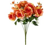 Poenia Arte Floral - Ramo de Rosas - Flores y Plantas Artificiales - 45cm de Altura - Realista - Variedad de Colores