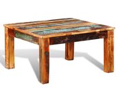 vidaXL Mesa de centro cuadrada madera reciclada Mesita de Salón o Comedor o Auxiliar Mesa de Café Meuble Salón