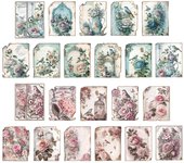 60 Pcs Hojas Papel Scrapbooking Vintage con Elementos Retros para Álbumes de Recortes Aesthetic, Papel Scrapbooking Materiales Kit, para Decorar Fotos, Cuaderno Diario - Plantas Pájaros y Rosa roja