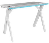 Mars Gaming MGD100RGB, Mesa Gaming Ergonómica RGB, Alfombrilla XXL, Soporte Cascos + Botella, 100x60cm, Blanco