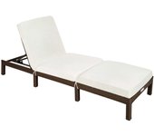 Tectake - Tumbona de poliratán SOFÍA, Fácil de limpiar, Diseño muy bonito y elegante, Respaldo ajustable en 6 posiciones