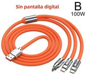 120W 100W Digital Display LED PD Type C Fast Charging Cable For Samsung IPhone 1M 1.5M 2M Fast Charging 3 in 1 Charging Cable