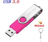High-capacity Silver Color Rotating USB 3.0 Flash Drive 128GB 64GB 32GB 16GB 4GB Removable Storage Creative Music USB drive Gift