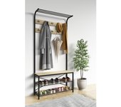 Banco metálico de madera mueble zapatero perchero percheroTaliro Banco metálico de madera mueble zapatero perchero percheroTaliro