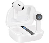 TooQ - Bender Auriculares Inalámbricos + Micrófono Bluetooth con Estuche de Carga, Blancos TQBWH-0031W