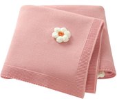 Baby Blanket Knit Newborn Boy Girl Bedding Quilt 100*80CM Infant Stroller Swaddle Wrap Super Soft Fashion Cute 3D Flowers Plaid