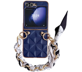 Luxury Hand Strap Handbag Case For Samsung Galaxy Z Flip 6 5 4 3 Flip6 Cover Bracelet Hand Chain Wristband Fundas Coque