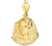 Inmaculada Romero Colgante Virgen Esperanza Macarena de Sevilla en Oro 18k 21 Mm. Silueta | Joya Perfecta con Belleza y Elegancia Incomparables
