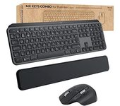 Logitech MX Keys Combo para Empresas | Gen 2, Teclado y Ratón Inalámbricos de Alta Calidad con Apoyamano y Clics Suaves | Compatible con Windows/Mac/Chrome/Linux | Gris