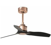 Faro Barcelona FARO Ventilador de Techo Sin Luz JUST FAN XS Cobre/negro Ø81cm