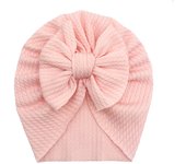 Gorro de bebé con lazo de doble capa de nuevo estilo de otoño e invierno europeo y americano, gorro tipo jersey para bebé, gorro indio, gorro para niños, 18*21 cm, negro