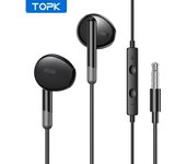 TOPK Earphone In-Ear Volume Control with Microphone 3.5mm Jack Universal for iPhone Android