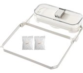 Cuzykitchen Escurridor de fregadero Meshmate con ventosa y red, estante de malla para lavabo, baño, cesta de malla plegable, filtro lavable (negro)