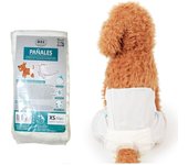 Pañales para Perro Desechable Hembra Pañal Sanitarios para Mascotas Bragas Higiénicas Suaves Super Absorbentes 12 uds