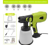 800ml Paint Sprayer High Power Electric Spray Gun with Adjustable Spray Width Knob for Furniture Home Interior House Painting