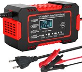 Cargador de badería de coche y motorteta, 12V, 6A, inteligente, Automático, Carga, rápido, húmedo, SECO, Plomo, ácido, Pantalla LCD