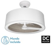 Fabrilamp - Ventilador Dc Tatiana 110w Blanco/mad.Gris 3 Aspas 62d 3000-4000-6000k 9350lm Remoto,memoria,temporizador