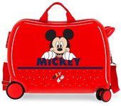 Disney Mickey Maleta Correpasillos ABS Rígida Happy Mickey Rojo