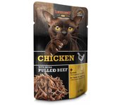 Snack para gato PULLED Beef (extra de ternera) alimento completo y equilibrado con distintas opciones de sabores e ingredientes en packs de 5udsx70gr o de 16udsx70gr- Leonardo