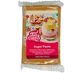 Funcakes Fondant Marrón Osito Teddy 250 G - Ideal para Decorar Tartas, Cupcakes y Galletas