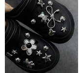 18pcs Detachable Diamond-Encrusted Electroplated Bear Shoe Accessories, Suitable For Clogs, Beach Shoes And Sandals