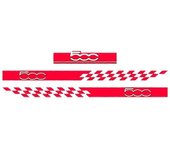 1 Set Car Hood Bonnet Stickers Body Door Side Skirt Stripes Decal For Fiat 500 Auto Decorate Vinyl Film Red