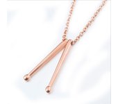 Trendy Hip-Hop Stick Drum Pendant Necklace Women's Men's Necklace New Fashion Titanium Steel Metal Punk Accessorie Party Jewelry