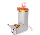 Estufa Rocket, estufa Rocket de acero inoxidable plegable para exteriores, para leña, para acampar, para mochileros, estufa para barbacoa Pique-Nique, para calentar al aire libre