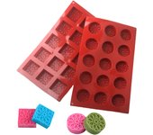 Soap Mould Square or Round Shape Top Pattern Texture Design Decoration Chocolate Mold Silicone Cake Molds Kitchen Baking Tools