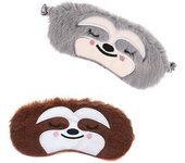 2 piezas de antifaz divertido para dormir, de seda suave y esponjosa, con forma de perezoso, para viajes, para niñas, niños, mujeres, hombres y niños, para dormir en casa y viajar