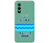 Funda Silicona Líquida Verde para Vivo Y76 5G diseño Agua Dibujos